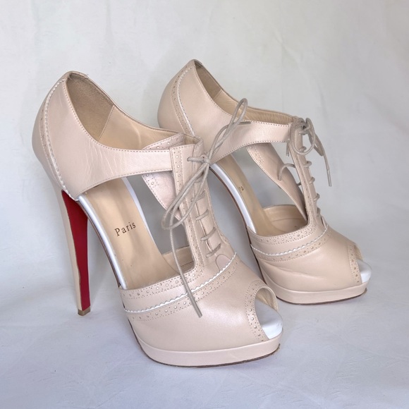 Christian Louboutin Shoes - SALE!!! Christian Louboutin nude lace up heels, size 38
